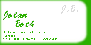 jolan both business card